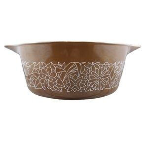 Pyrex Woodland 1970s Brown Casserole Dish Bowl 475-B 2.5 Liter Vintage Retro MCM